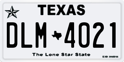 TX license plate DLM4021