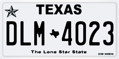 TX license plate DLM4023
