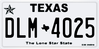 TX license plate DLM4025