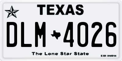TX license plate DLM4026