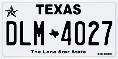 TX license plate DLM4027