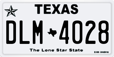 TX license plate DLM4028
