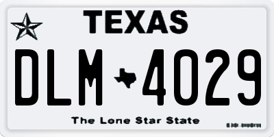TX license plate DLM4029