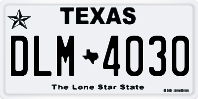 TX license plate DLM4030