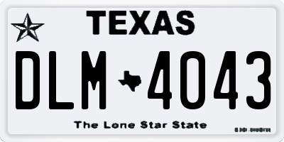 TX license plate DLM4043