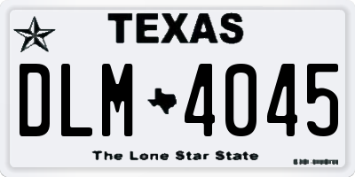 TX license plate DLM4045