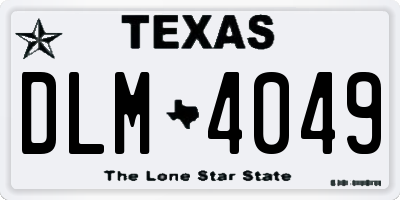 TX license plate DLM4049