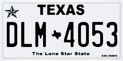 TX license plate DLM4053