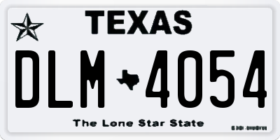 TX license plate DLM4054