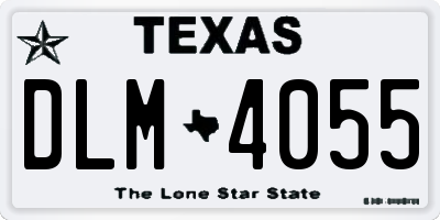TX license plate DLM4055