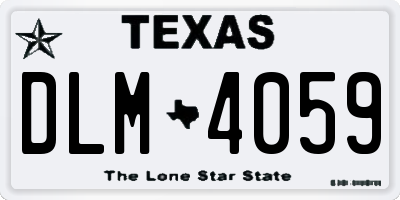 TX license plate DLM4059