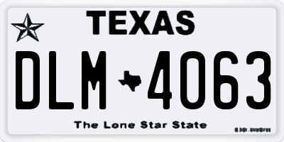 TX license plate DLM4063
