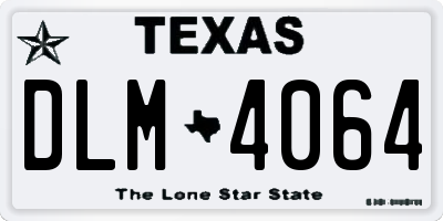 TX license plate DLM4064