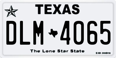 TX license plate DLM4065