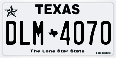 TX license plate DLM4070