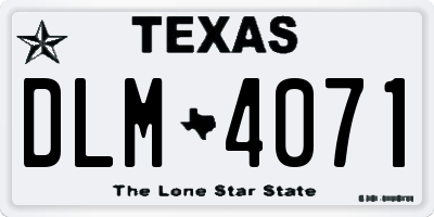 TX license plate DLM4071