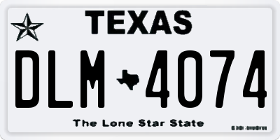 TX license plate DLM4074