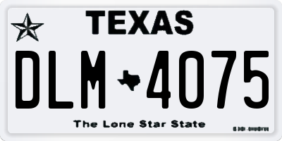 TX license plate DLM4075