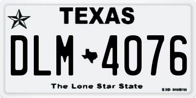 TX license plate DLM4076