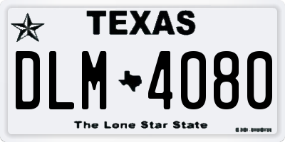 TX license plate DLM4080