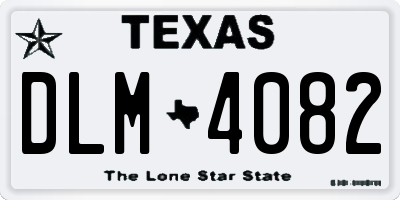 TX license plate DLM4082