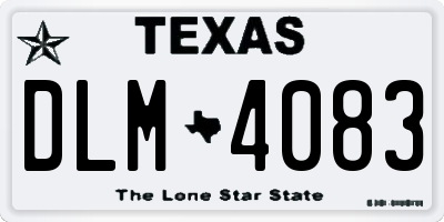 TX license plate DLM4083
