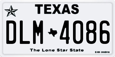 TX license plate DLM4086