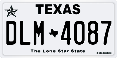 TX license plate DLM4087