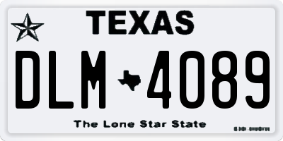 TX license plate DLM4089