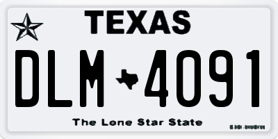 TX license plate DLM4091