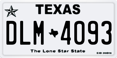 TX license plate DLM4093