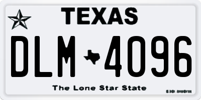 TX license plate DLM4096
