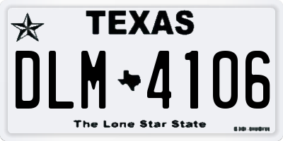 TX license plate DLM4106