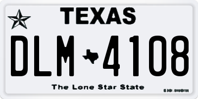 TX license plate DLM4108