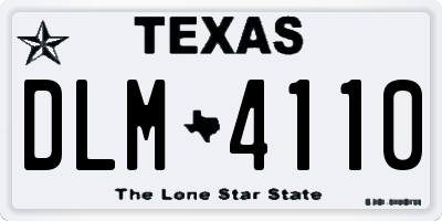 TX license plate DLM4110