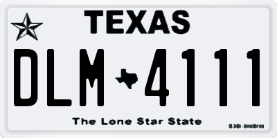 TX license plate DLM4111