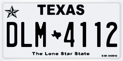 TX license plate DLM4112