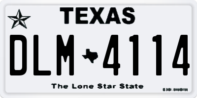 TX license plate DLM4114