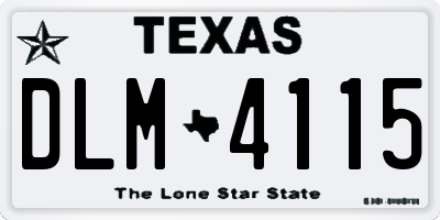 TX license plate DLM4115