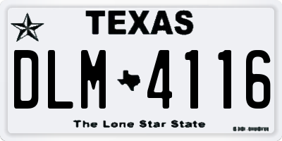 TX license plate DLM4116