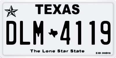 TX license plate DLM4119