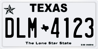 TX license plate DLM4123
