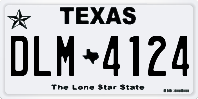 TX license plate DLM4124