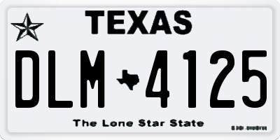 TX license plate DLM4125