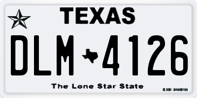 TX license plate DLM4126