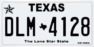 TX license plate DLM4128