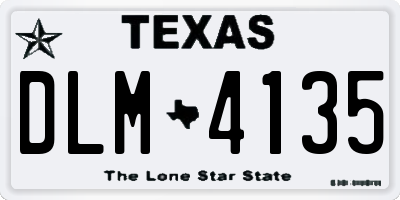 TX license plate DLM4135
