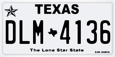 TX license plate DLM4136