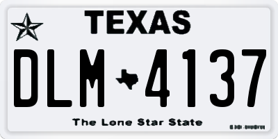 TX license plate DLM4137