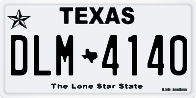 TX license plate DLM4140